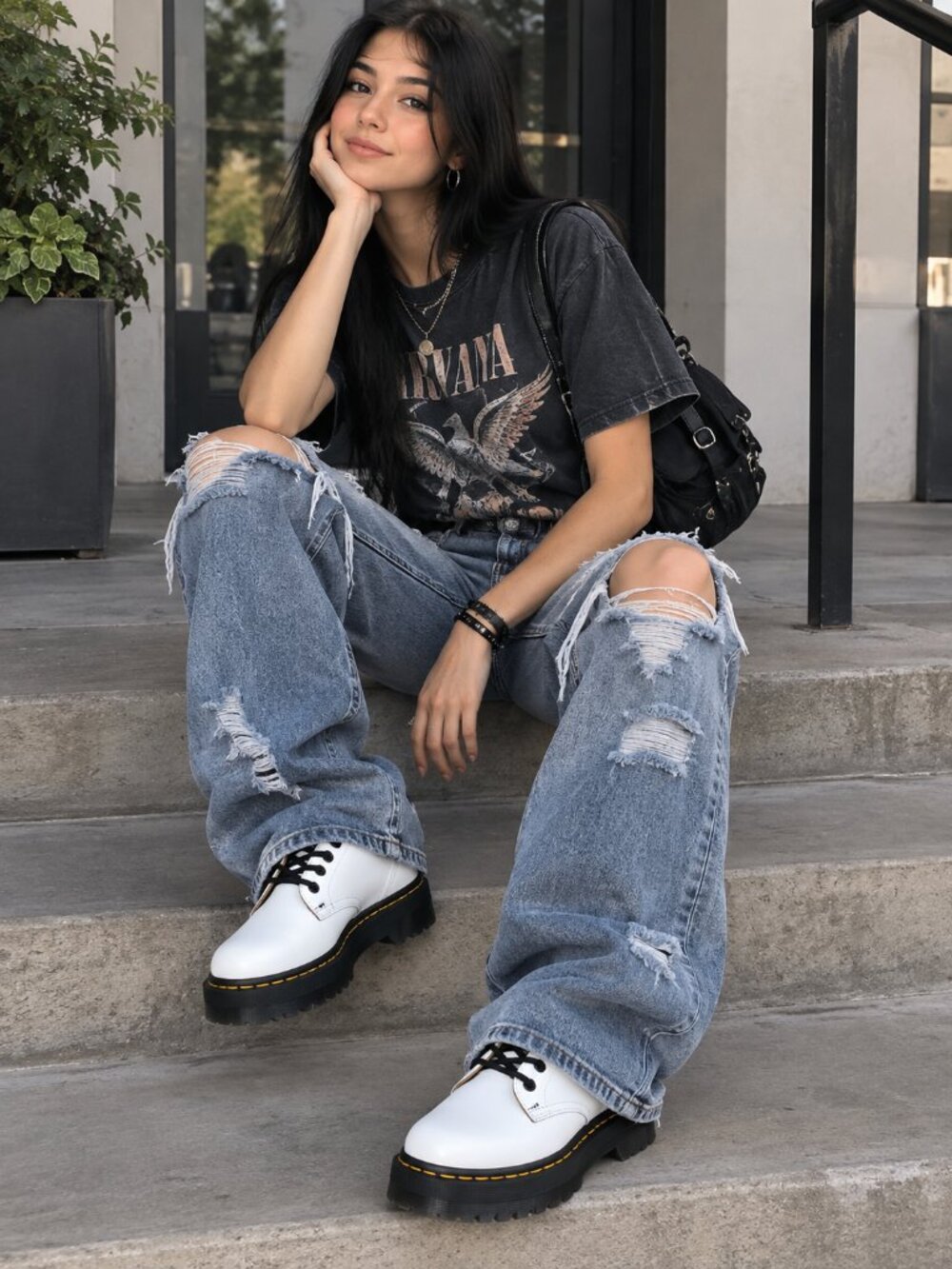 Dr. Martens 1461 Smooth White Leather Platform Women's Size 8 NWOB
